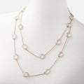 Multi Gemstone Faceted Nugget Vermeil Bezel Chain Necklace