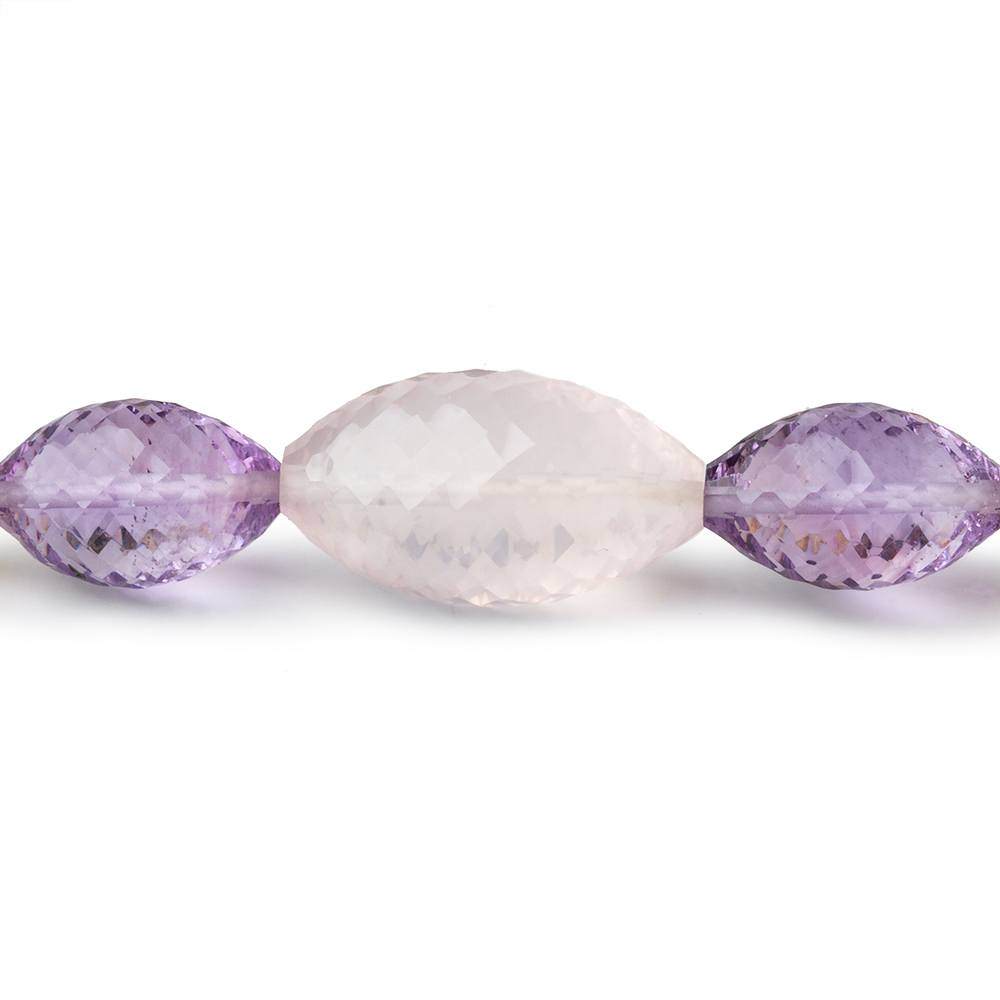 Multi Gemstone Concave Faceted Marquise 16 inch 29 beads AAA