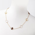 Multiple Quartz Faceted Nugget Vermeil Bezel Chain Necklace