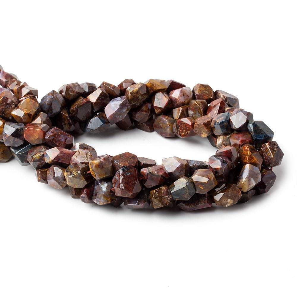 9x8x7-11x9x8mm Pietersite faceted nuggets 16 inch 38 beads
