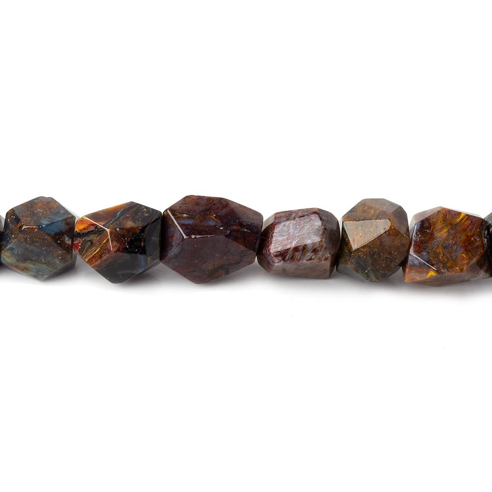 9x8x5-12x8x7mm Pietersite faceted nuggets 16 inch 45 beads