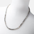 Platinum Moonstone Plain Rondelle Necklace AAA