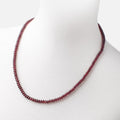 Rhodolite Garnet Plain Rondelle Necklace AAA