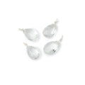 Set of 4 Silver Wire Wrapped 9x6mm Prasiolite Faceted Pear Focals