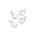 Set of 4 Vermeil Wire Wrapped 9x6mm Crystal Quartz Faceted Pear Focals