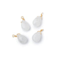 Set of 4 Vermeil Wire Wrapped 9x6mm Rainbow Moonstone Faceted Pear Focals