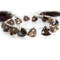 Smoky Quartz Top Drilled Faceted Trillion Beads, 7 inch, 8x8x8-10x10x10mm, 15 pieces