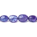 Tanzanite straight drilled plain ovals 6x5mm - 10x9mm 55 beads 18 inch