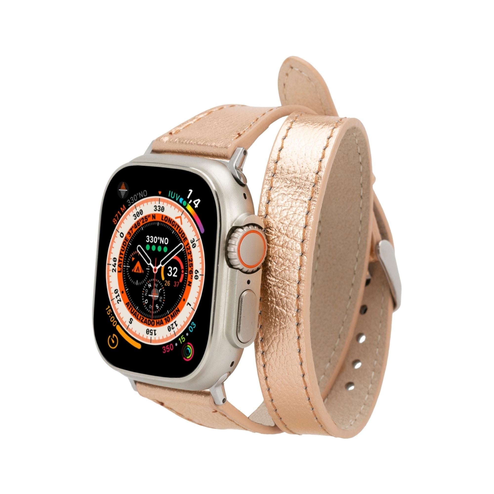 Vail Double Tour Leather Bands for Apple Watch 9, Ultra 2 and SE