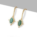 Vermeil Emerald Oval Earring Set of 2 pieces